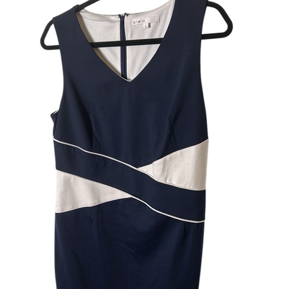 Cleo bandage dress sz 10,fitted,flattering,criss cross,colorblock,event,career - Picture 5 of 11